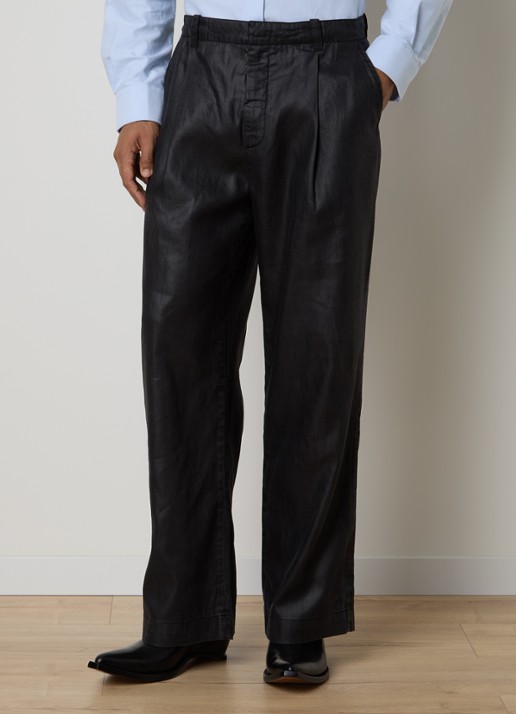 Our Legacy Straight fit pantalon met steekzakken - detail zwart