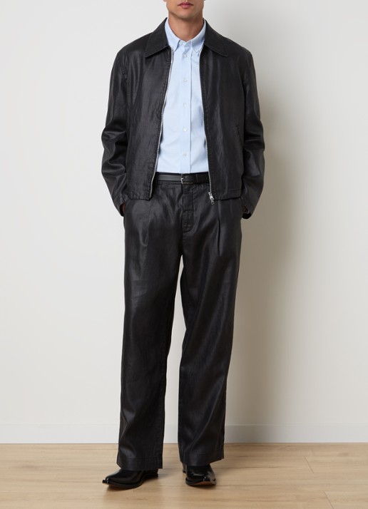 Our Legacy Straight fit pantalon met steekzakken - voorkant 6 zwart