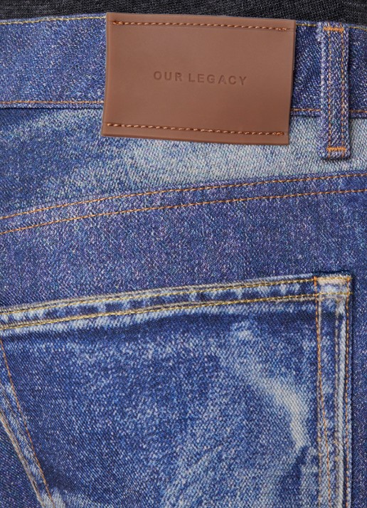 Our Legacy Third mid waist straight fit jeans met gekleurde wassing - detail 3 indigo