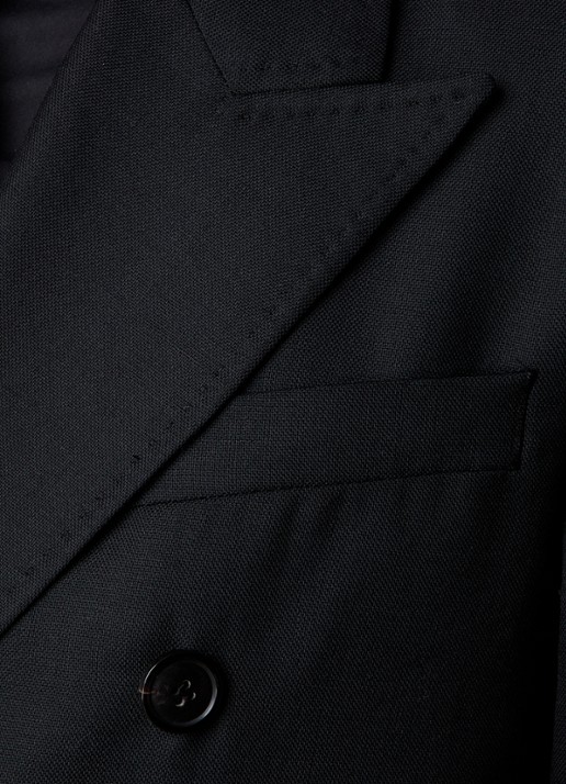 Our Legacy Unconstructed double-breasted regular fit colbert met klepzakken - detail 6 zwart