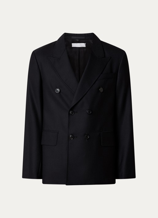 Our Legacy Unconstructed double-breasted regular fit colbert met klepzakken - voorkant 2 zwart
