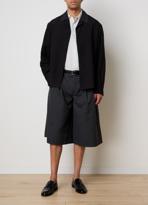 Our Legacy Wide fit korte broek met steekzakken - voorkant 3 antraciet
