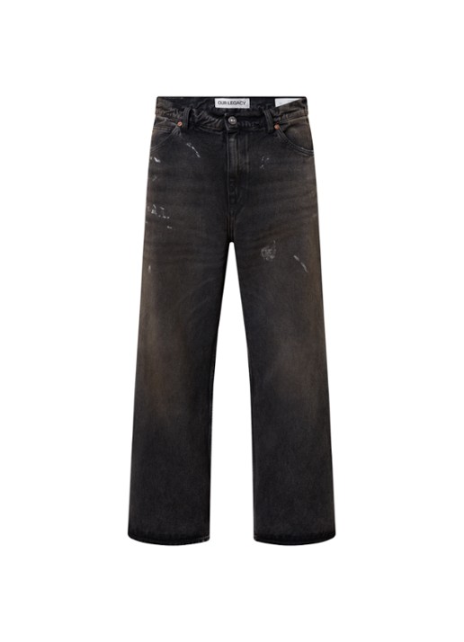 Our Legacy Wide leg jeans met gekleurde wassing - voorkant 4 antraciet