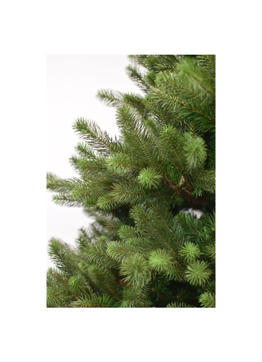 Our Nordic Christmas Kentucky deluxe kunstkerstboom met houten voet 213 cm - voorkant 2 groen