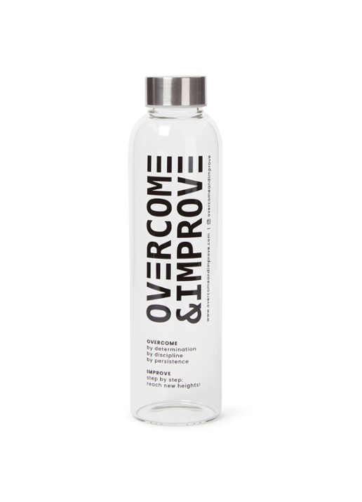 Overcome & Improve Waterfles 55 cl - voorkant transparant