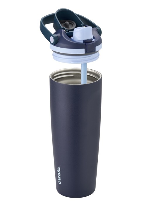 Owala FreeSip Sway waterfles 89 cl - voorkant 2 donkerblauw