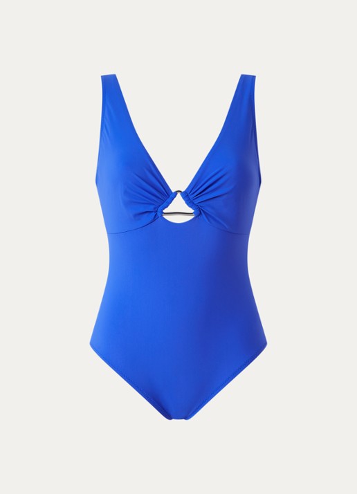 Pain de Sucre Delle 61 plunge badpak met rugdecolleté - voorkant 2 kobaltblauw