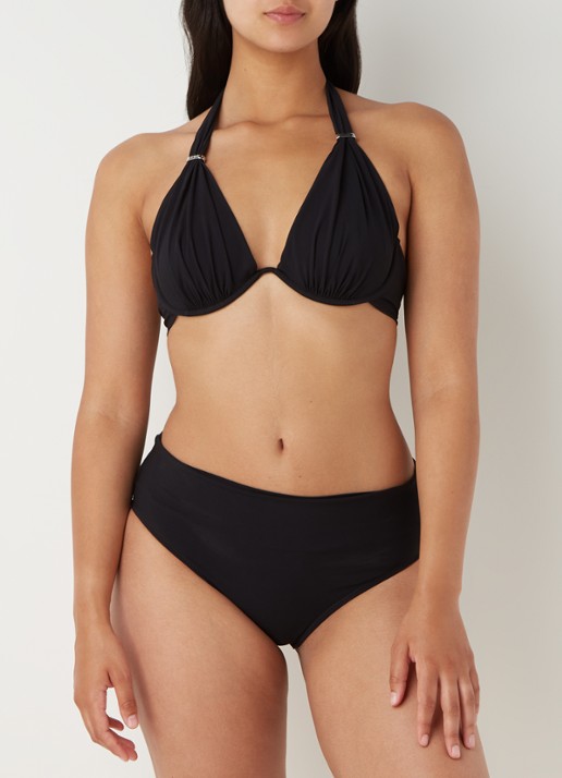 Pain de Sucre Fabia halter bikinitop met beugel - voorkant 3 zwart