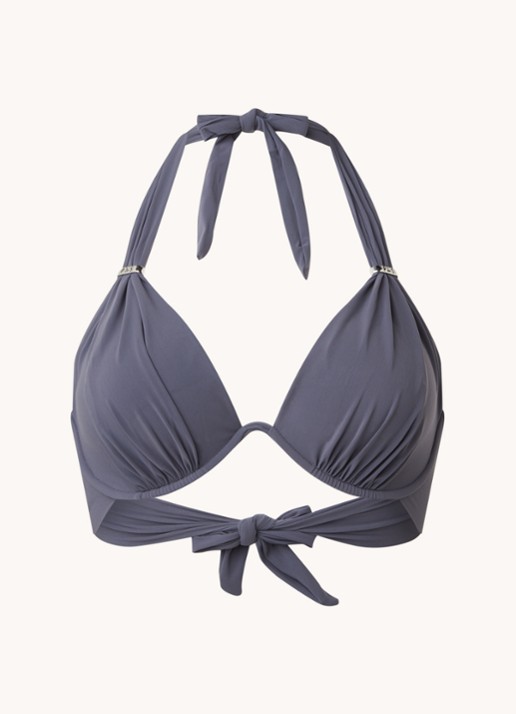 Pain de Sucre Fabia halter bikinitop met beugel - voorkant 2 antraciet