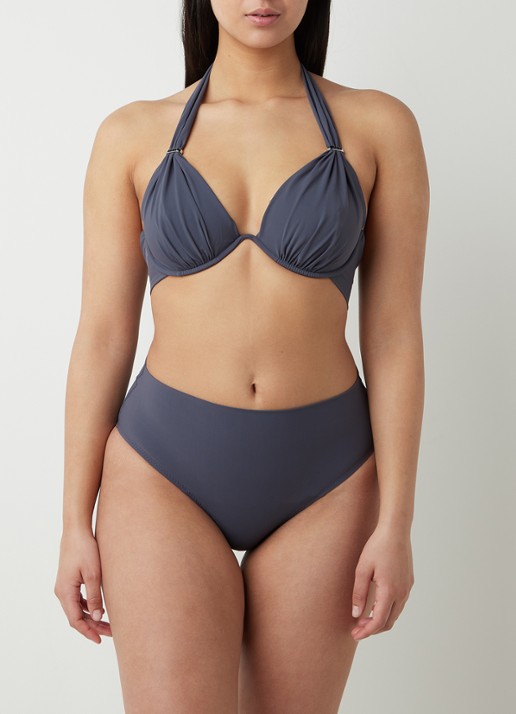Pain de Sucre Fabia halter bikinitop met beugel - voorkant 3 antraciet