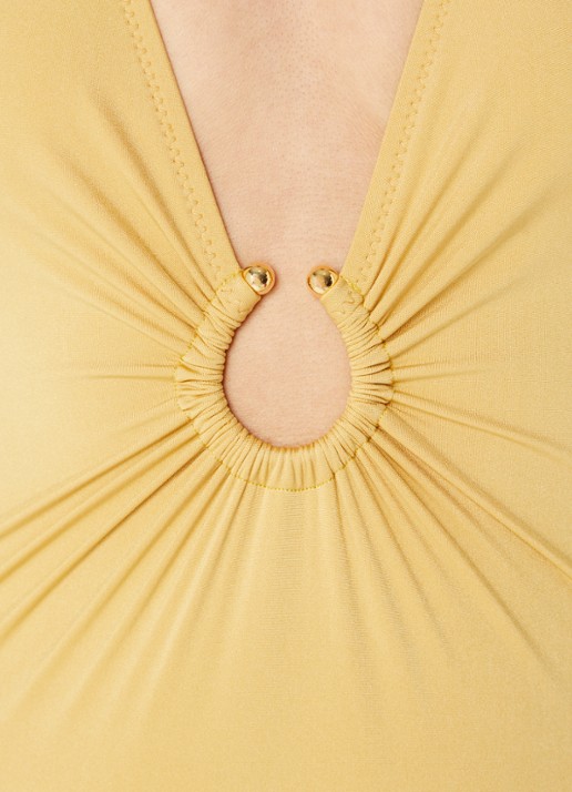 Pain de Sucre Leven plunge badpak met rugdecolleté  - detail 3 goud