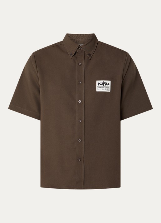 PAL Sporting Goods Amago overhemd in zijdeblend met logo - voorkant 2 lichtbruin