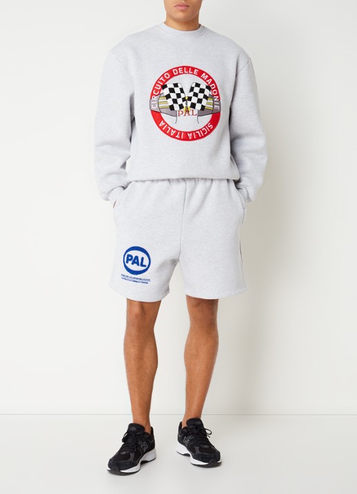 PAL Sporting Goods Circuito Delle Madonie sweater met logoborduring - voorkant 4 lichtgrijs
