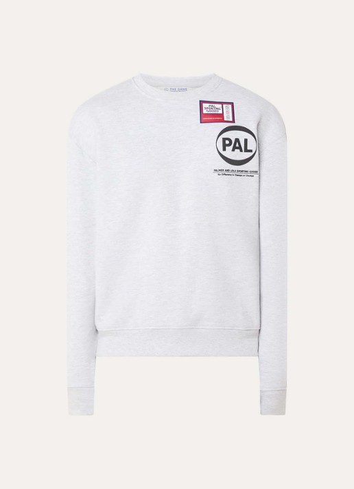 PAL Sporting Goods Game sweater met logoprint - voorkant lichtgrijs