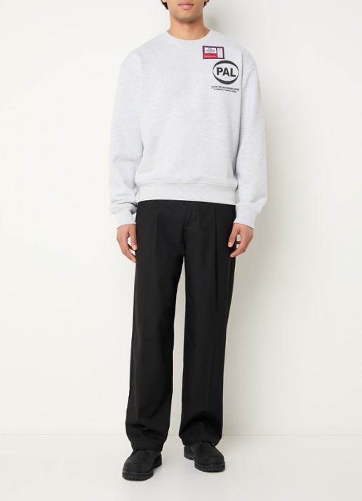 PAL Sporting Goods Game sweater met logoprint - voorkant 2 lichtgrijs