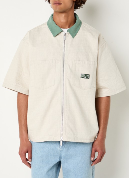 PAL Sporting Goods Garage Room overshirt met borstzak - achterkant 4 beige