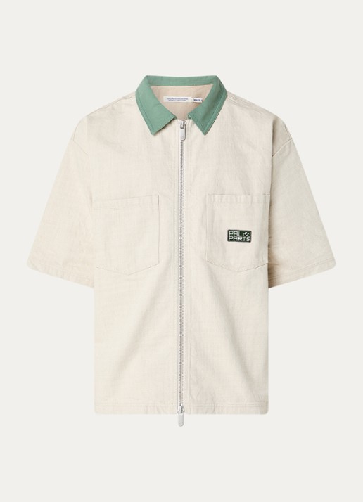 PAL Sporting Goods Garage Room overshirt met borstzak - voorkant 2 beige