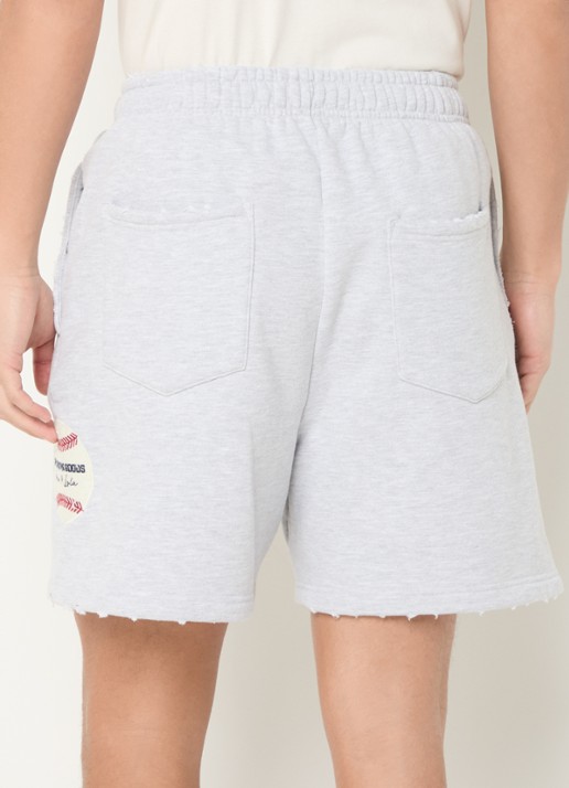 PAL Sporting Goods Homerun straight fit korte joggingbroek met steekzakken - achterkant 4 lichtgrijs