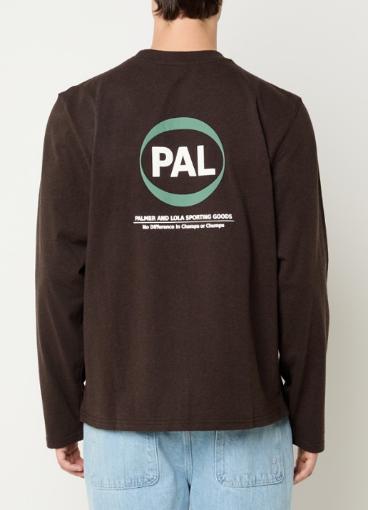PAL Sporting Goods Longsleeve met logo- en backprint - detail 3 donkerbruin