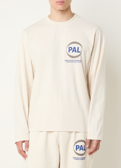 PAL Sporting Goods Longsleeve met logo- en backprint - achterkant 4 beige