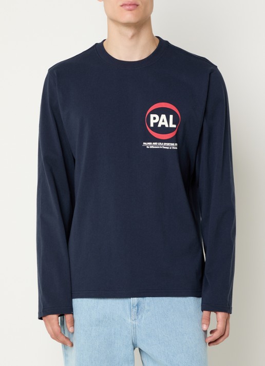 PAL Sporting Goods Longsleeve met logo- en backprint - achterkant 4 donkerblauw