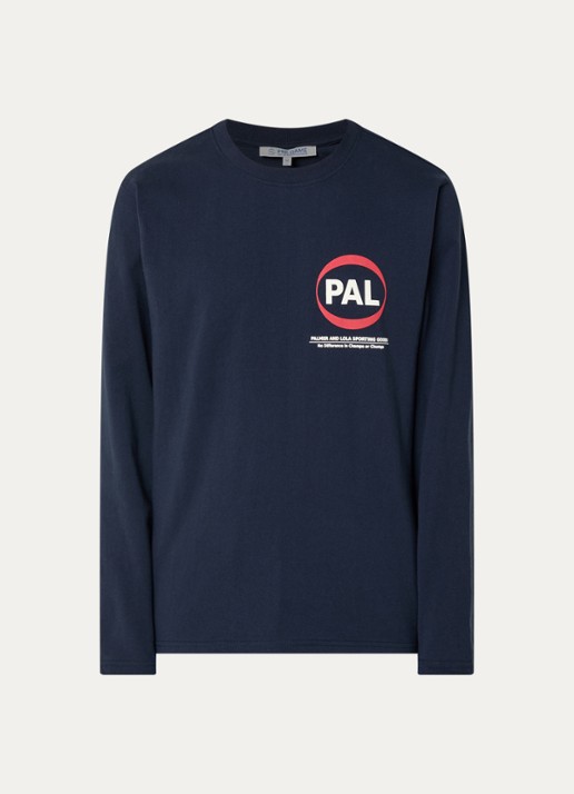 PAL Sporting Goods Longsleeve met logo- en backprint - voorkant donkerblauw