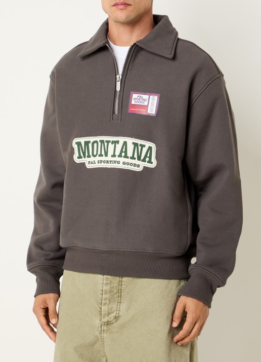 PAL Sporting Goods Montana sweater met logoprint en halve rits