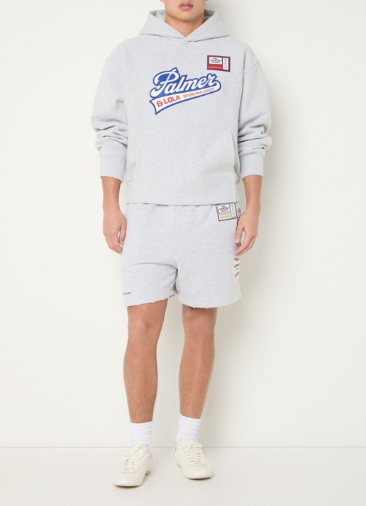 PAL Sporting Goods Palmers League hoodie met logoborduring - voorkant 3 lichtgrijs