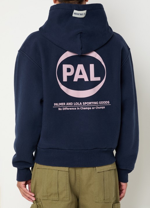 PAL Sporting Goods Pre Game hoodie met logo- en backprint - achterkant 3 donkerblauw