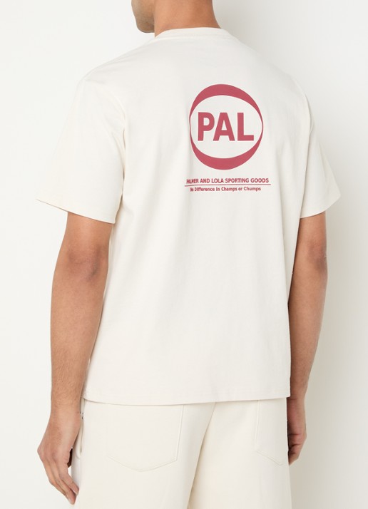 PAL Sporting Goods Pre Game T-shirt met logo- en backprint - achterkant 4 creme