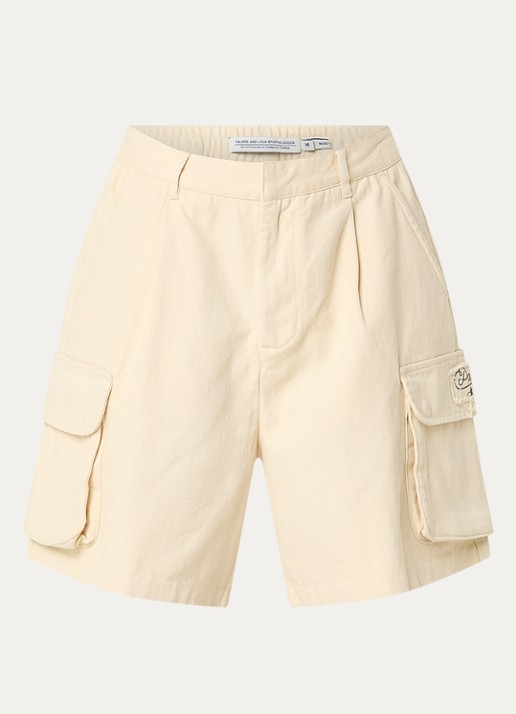 PAL Sporting Goods Straight fit korte broek van denim met gekleurde wassing - voorkant 2 creme
