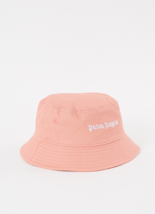 Palm Angels Bucket hoed met logoborduring - voorkant 2 zalmroze