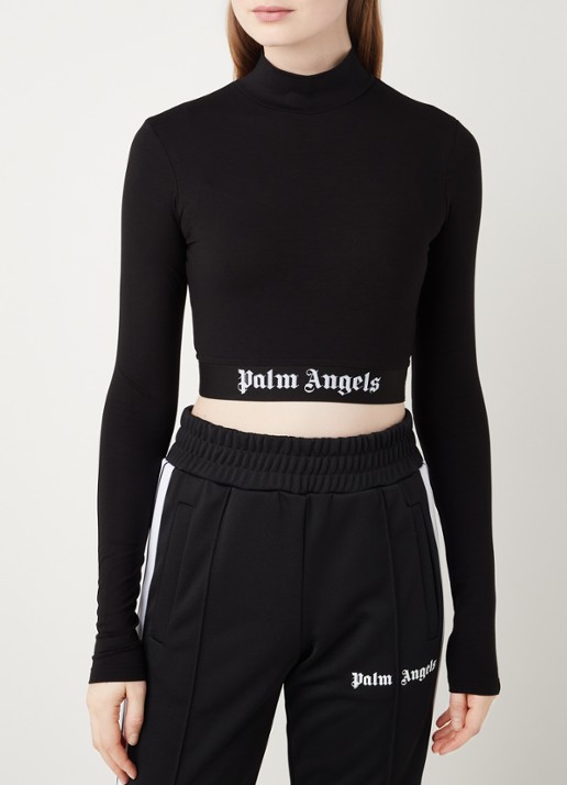Palm Angels Crop top met logoband - detail 4 zwart