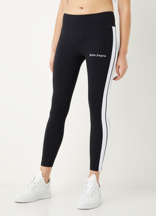 Palm Angels High waist cropped trainingslegging met logoprint - detail 4 zwart