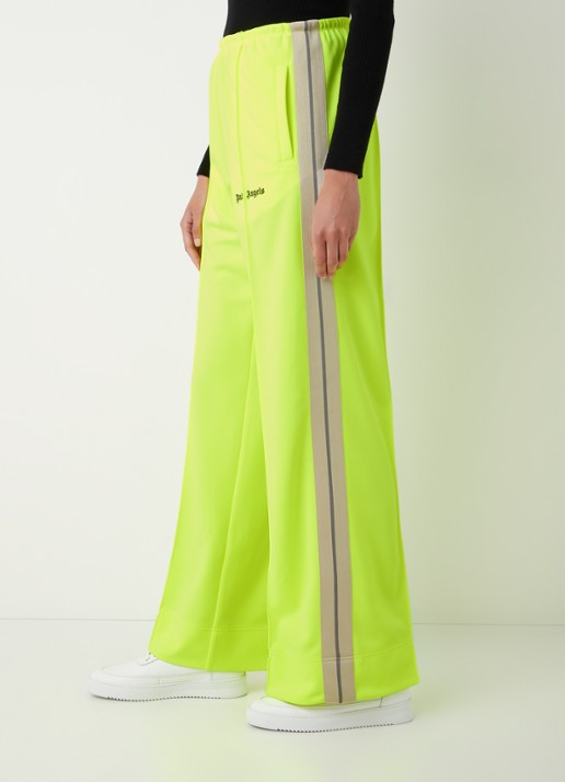 Palm Angels Milano high waist loose fit trackpants met streepdetail - detail 5 neongeel
