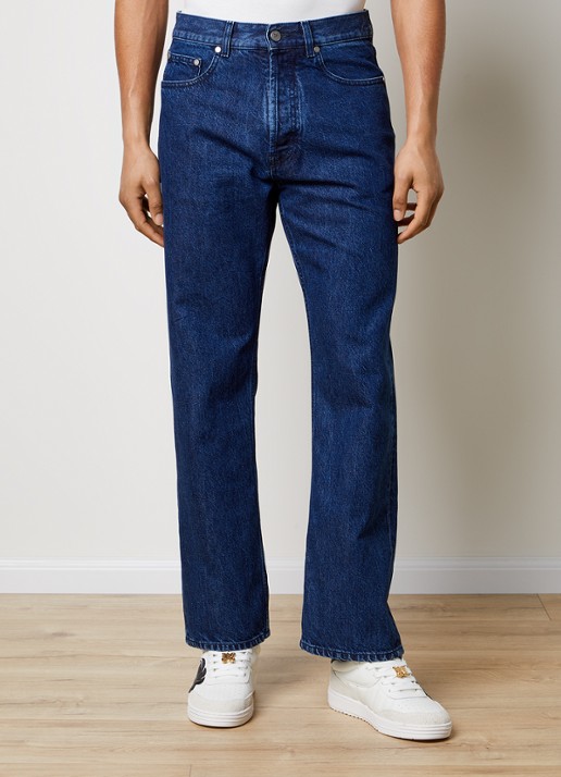 Palm Angels Straight leg jeans met donkere wassing - detail 3 indigo