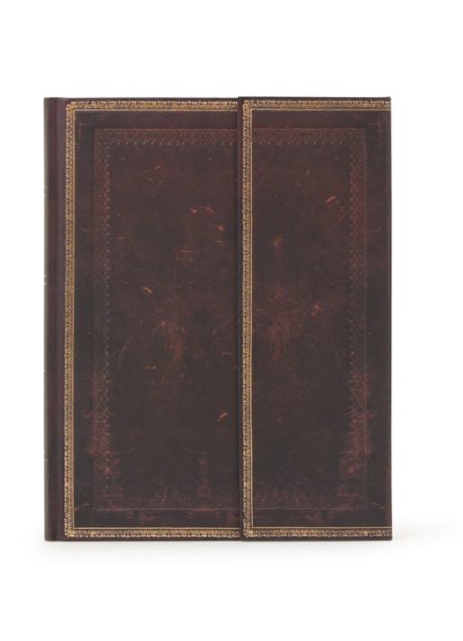 Paperblanks Black Moroccan Ultra notitieboek 23 x 18 cm - voorkant donkerbruin