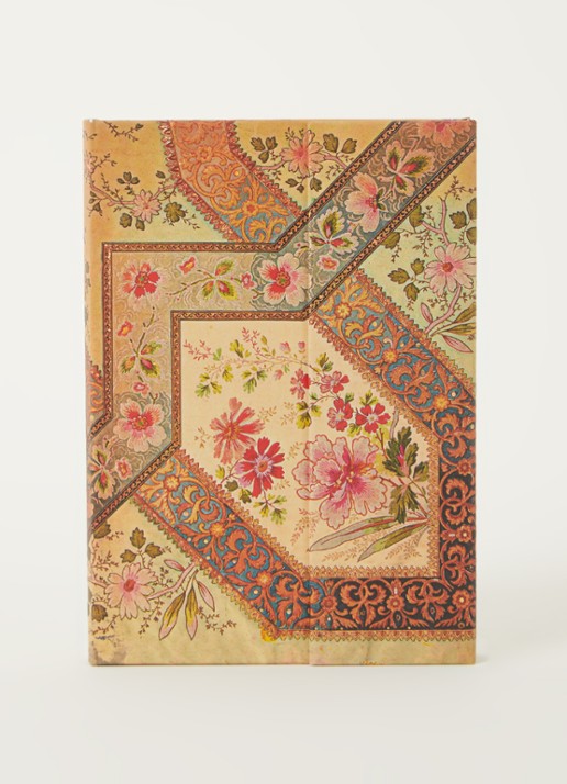 Paperblanks Filigree Floral Ivory gelinieerd notitieboek 13 x 18 cm - voorkant 2 lichtbruin