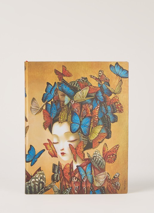Paperblanks Madame Butterfly Flexis notitieboek 18 x 23 cm - voorkant 2 blauw
