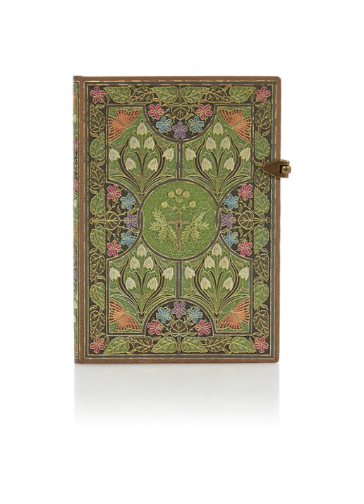 Paperblanks Poetry in Bloom Midi gelinieerd notitieboek 17,8 x 12,7 cm - voorkant groen
