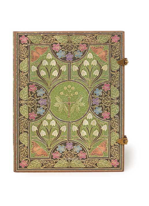Paperblanks Poetry In Bloom Ultra Lin notitieboek 23 x 18 cm - voorkant 2 mosgroen