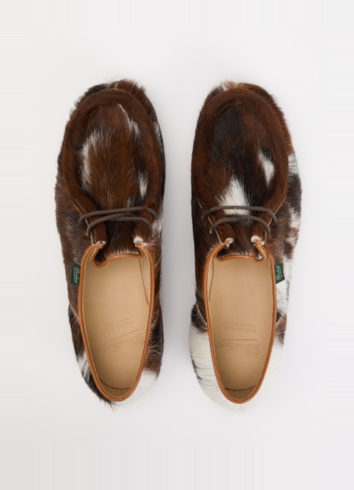 Paraboot Michael veterschoen van leer met ponyhair - detail 4 roodbruin