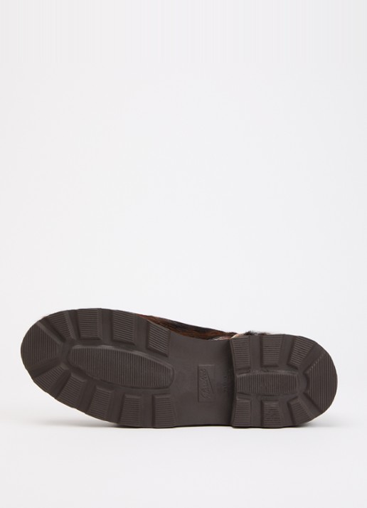 Paraboot Michael veterschoen van leer met ponyhair - detail 5 roodbruin
