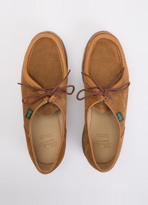 Paraboot Micka veterschoen van suède - detail 2 camel