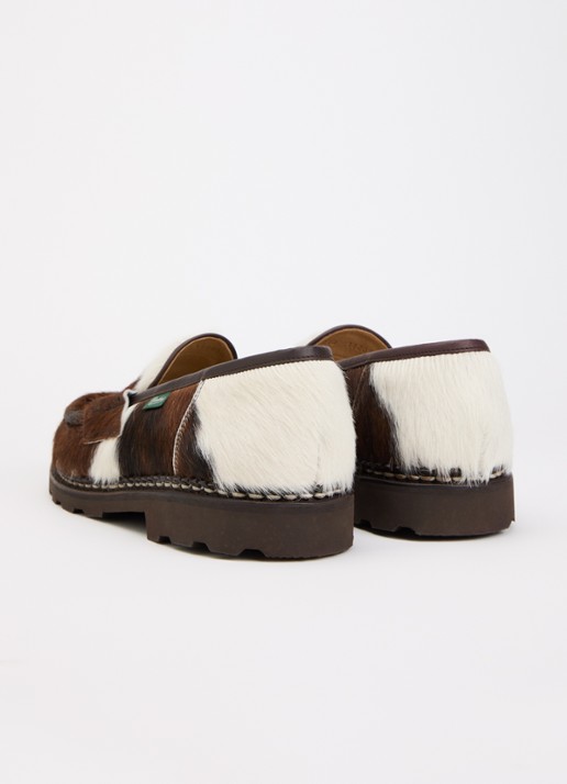 Paraboot Reims loafer van leer met ponyhair - achterkant 2 roodbruin