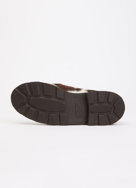 Paraboot Reims loafer van leer met ponyhair - detail 5 roodbruin