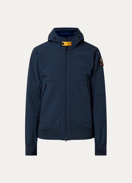 Parajumpers Abner softshell jack met capuchon en ritszakken - voorkant 5 indigo
