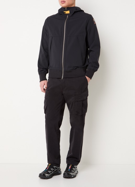 Parajumpers Abner softshell jack met ritszakken - voorkant 2 zwart