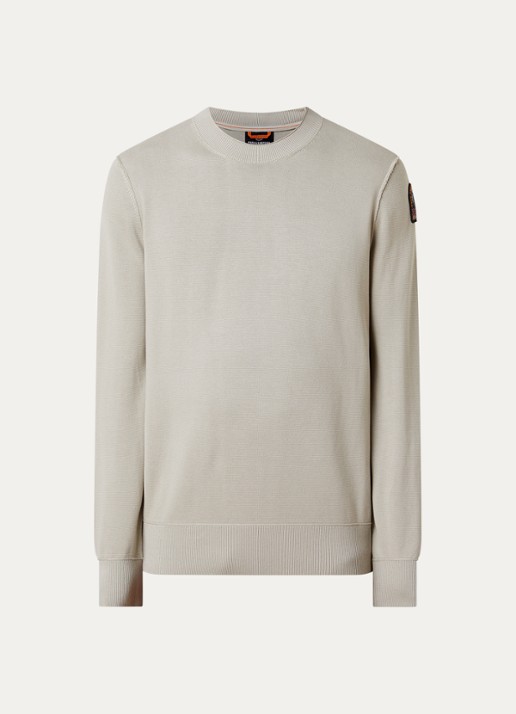Parajumpers Braw fijngebreide pullover met logo - voorkant 3 beige