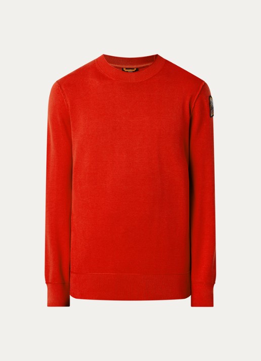Parajumpers Braw fijngebreide pullover met logo - voorkant 4 rood